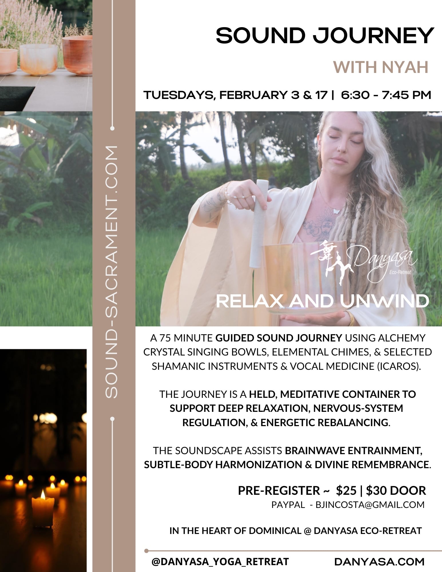 Sound Journey with Nyah February 3 and 17, 2026